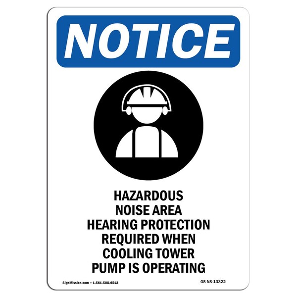 Signmission OSHA Notice Sign, 5" H, 3.5" W, Hazardous Noise Area Sign With Symbol, Portrait, NS-D-35-V-13322 OS-NS-D-35-V-13322 - main